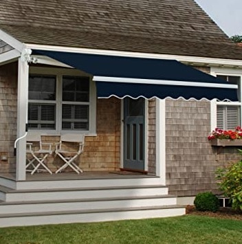 awning on front porch of house, patio cover ideas for rain