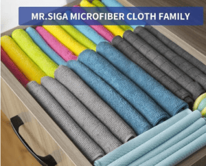 micro fiber cleaning cloths inside a drawer