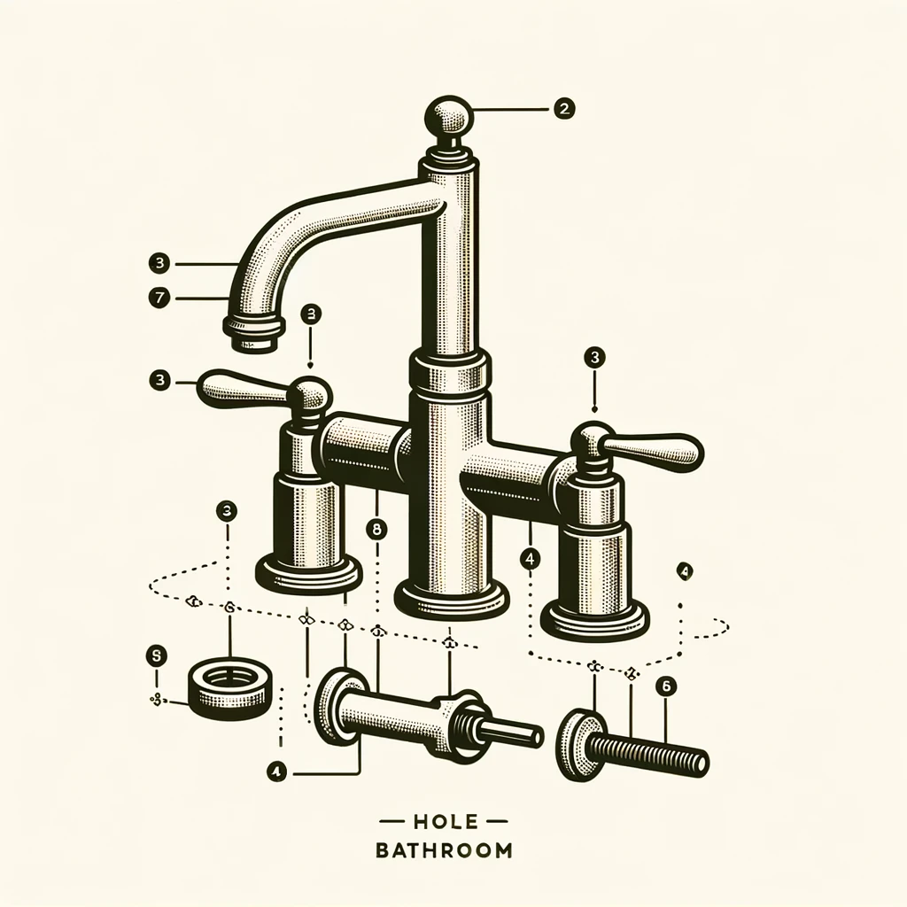 anatomy of a 3 hole bathroom sink faucet