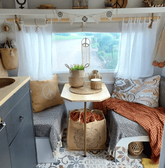 bohemian small caravan interior design 