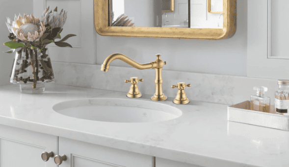 Victorian brass bathroom sink faucet