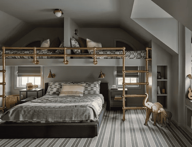 arrange 2 beds in one small room ideas loft bed in attic