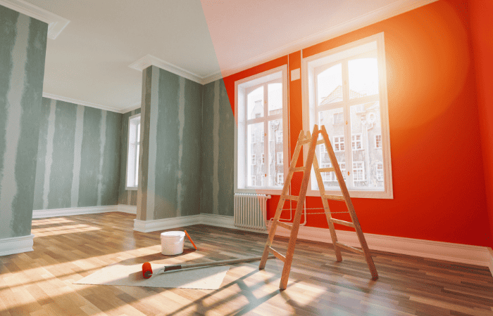 best finishes for rental property room half painted and other half with just sheetrock