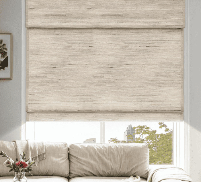 roman shades as types of blinds for the living room
