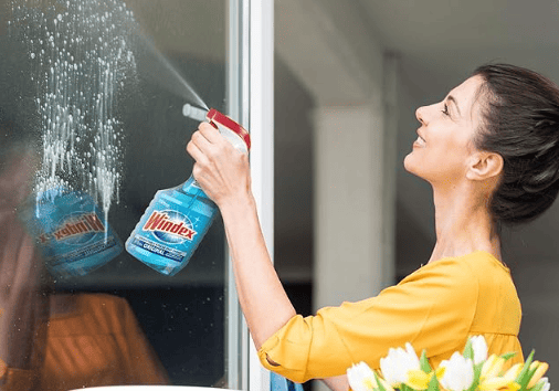 using windex for cleaning chrome faucets