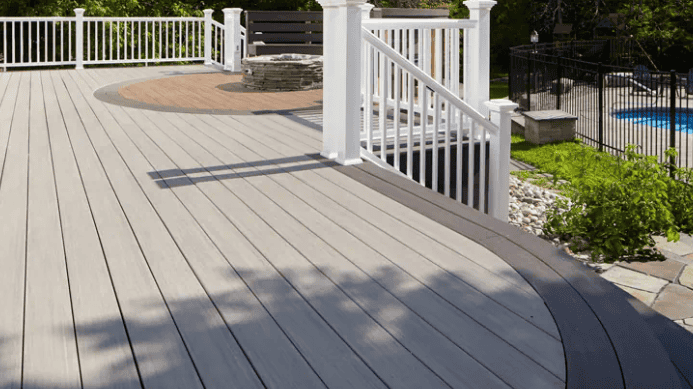  light gray and dark gray stained patio