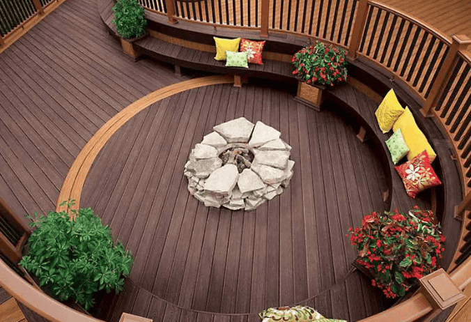 deck colors - dark wood and light wood deck