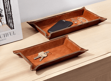 leather trays luxury look for home