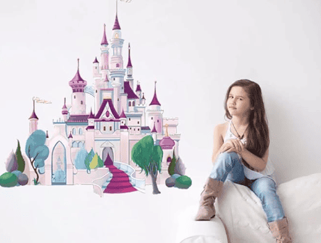 castle and princess peel and stick wallpaper