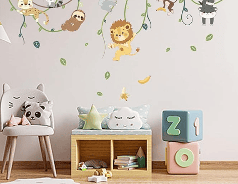 kids peel and stick wallpaper animal wall stickers